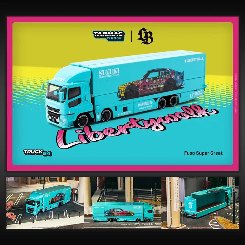 PreSale TW 1:64 LBWK Fuso Super Great Trucks Diecast Car Model Collection Miniature Toy Tarmac Works