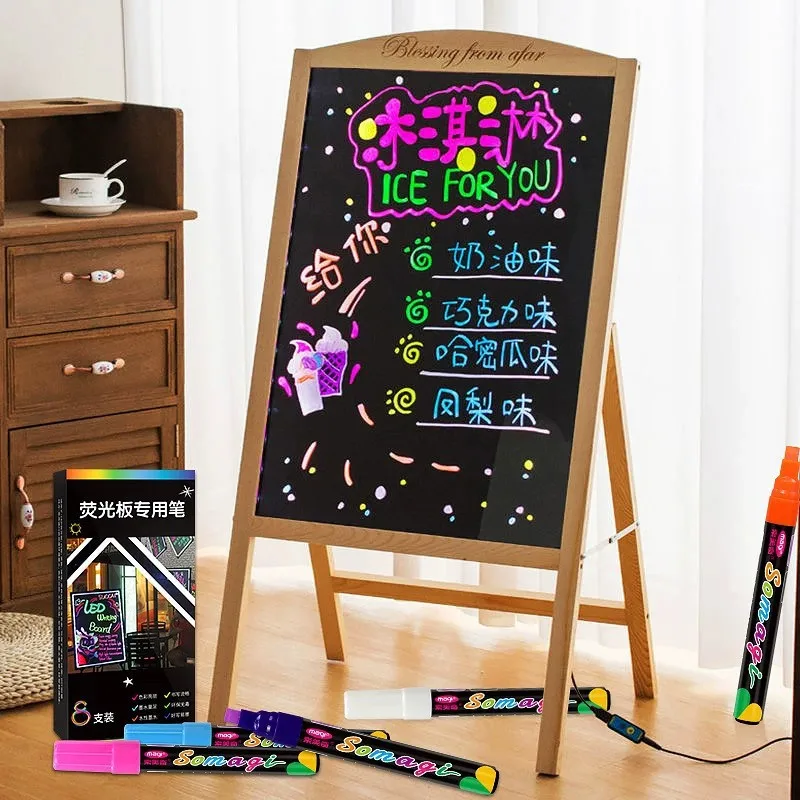 Imagem -02 - Roise Fluorescente Led Lamp Board Pen Grupo Luminous Publicidade Pen Pode Limpar Giz Líquido Cores