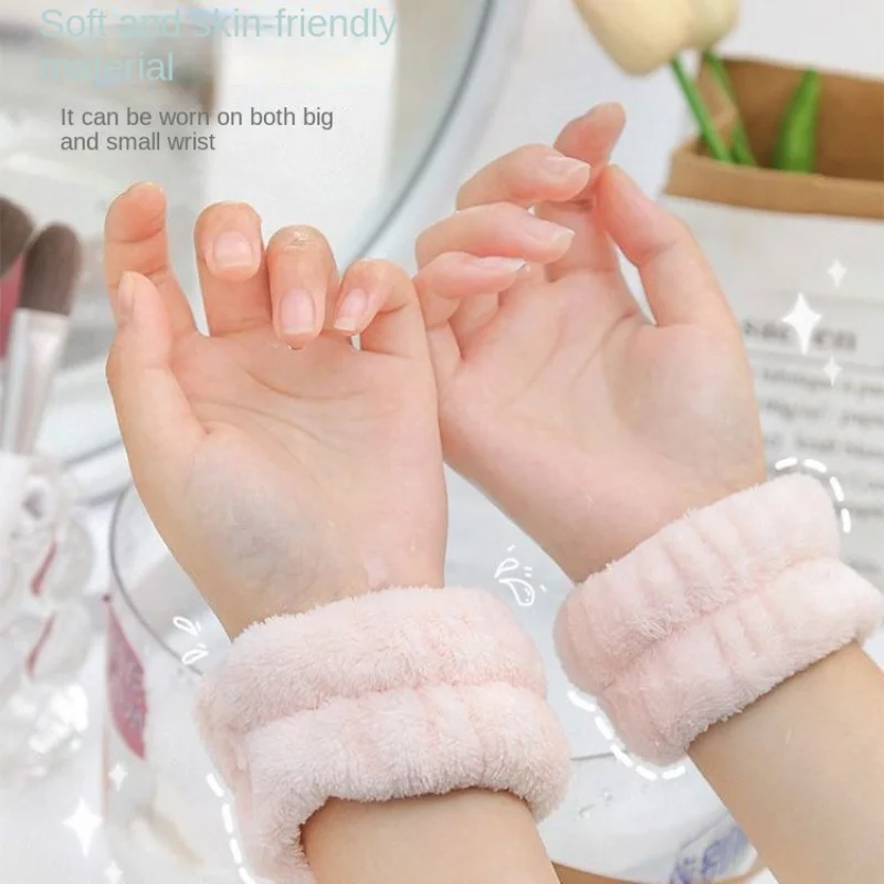 2pcs One Pair Wash Face and Wrist Band Absorb Water Sports Sweat Wiping Bracelet Hairband Moisture Proof Sleeve Wrist Guard