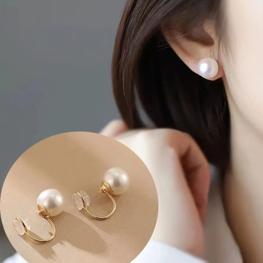 Perlen-Ohrclips ohne Piercing für Damen 2026 – Beliebte High-End-Ohrstecker aus schmerzfreier Legierung