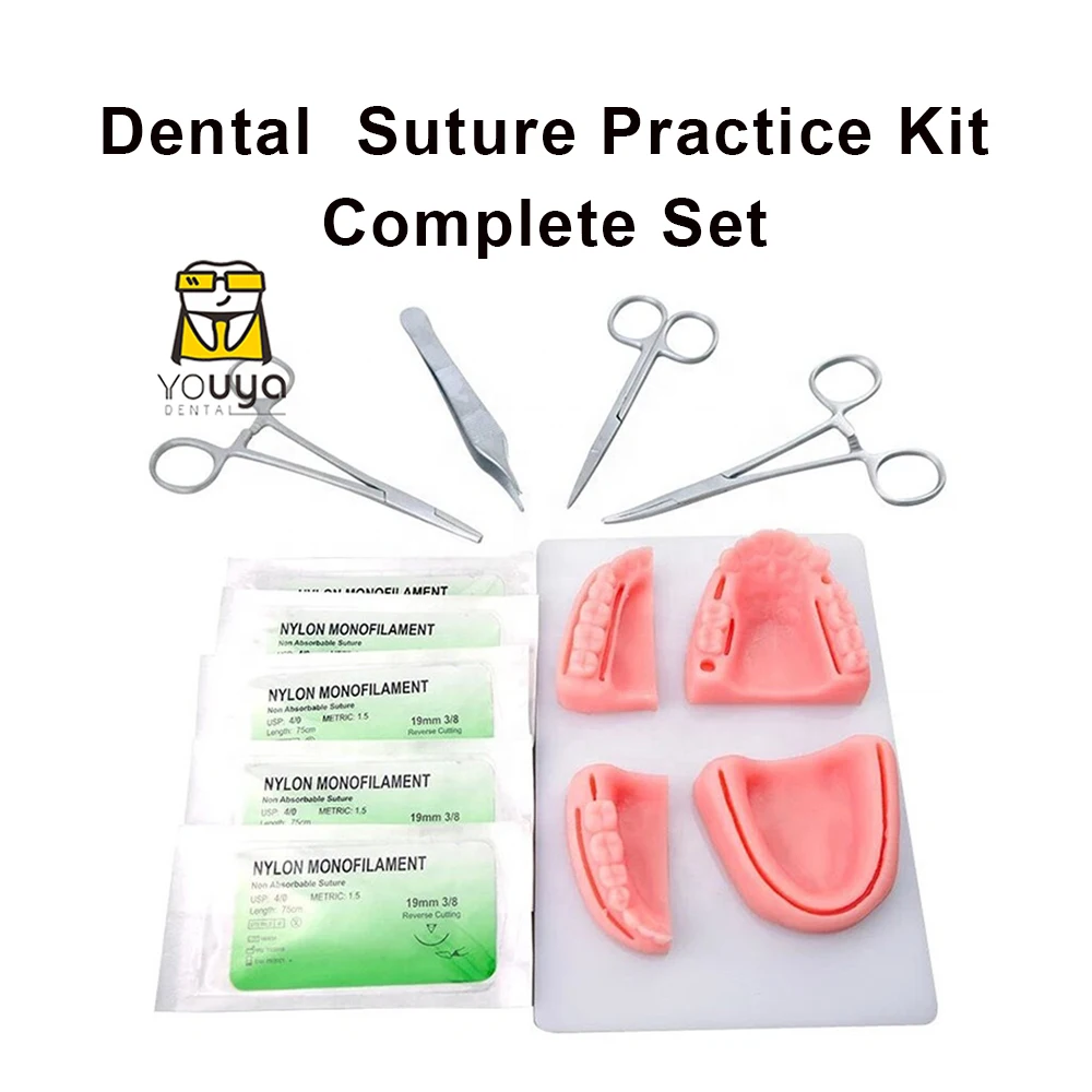 

Dental Practice Surgery Instrument Kit Suture Simulator Oral Mouth Tooth Model Surgical Silicone Dentist Student Training Tools