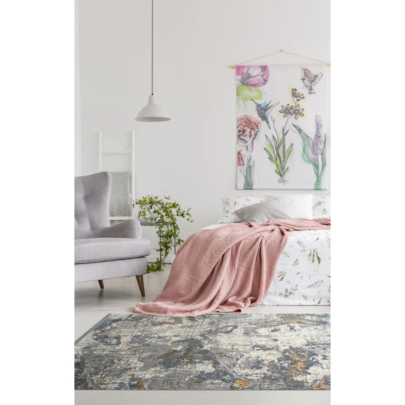 سجادة منطقة مستطيلة حديثة تجريدية مقطوعة 5'3 × 7'3