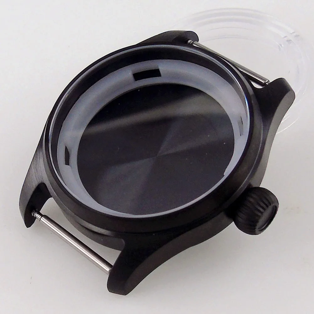 Waterproof Pilot Watch Case for NH35 NH36 ETA2824 PT5000 Movement Dive Case Parts 39mm Flat Sapphire Big Crown Tool Kit for Mod