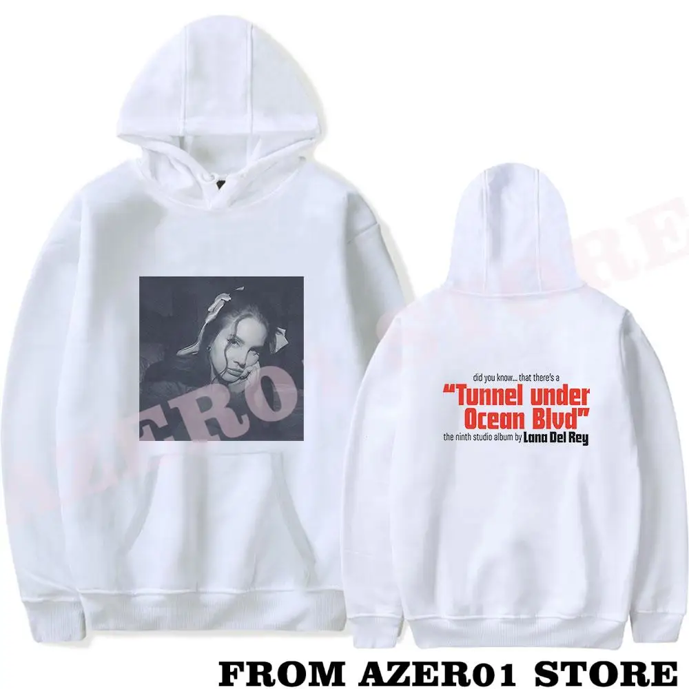 Lana Del Rey Merch Hoodies Winter Men/Women Hooded Sweet Streetwear Long Sleeve Sweatshirt Tunnel Under Ocean Blvd