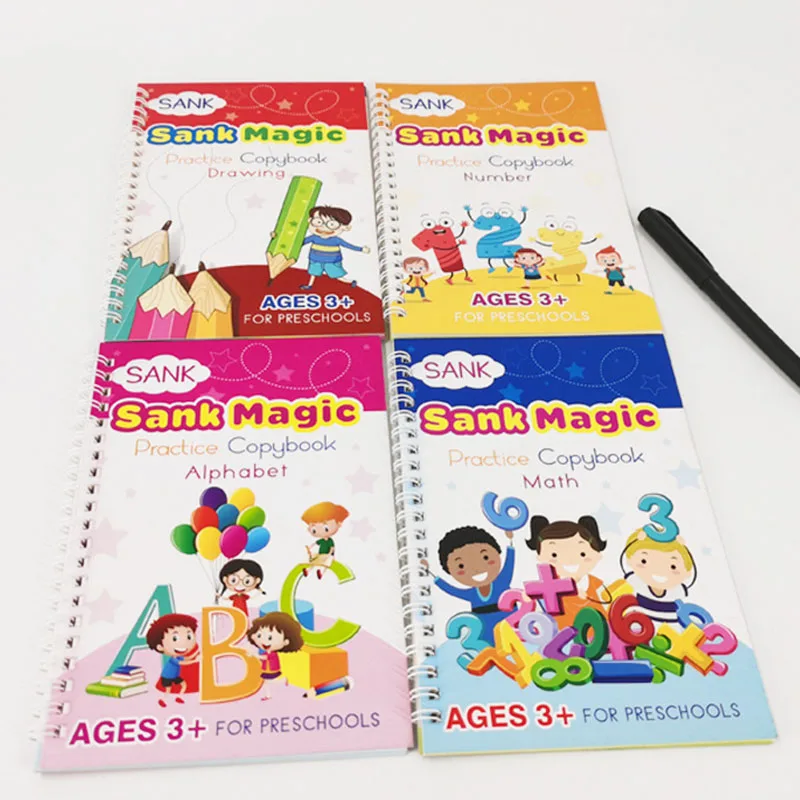 Língua árabe Groove para crianças rabiscando Livro Pen Control Treinamento Magia Rabiscando Presente de Natal Montessori Infantil