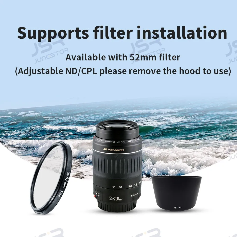 ET-54 light shield suitable for Canon 55-200mm f/4.5-5.6 II USM80-200 mount light shield