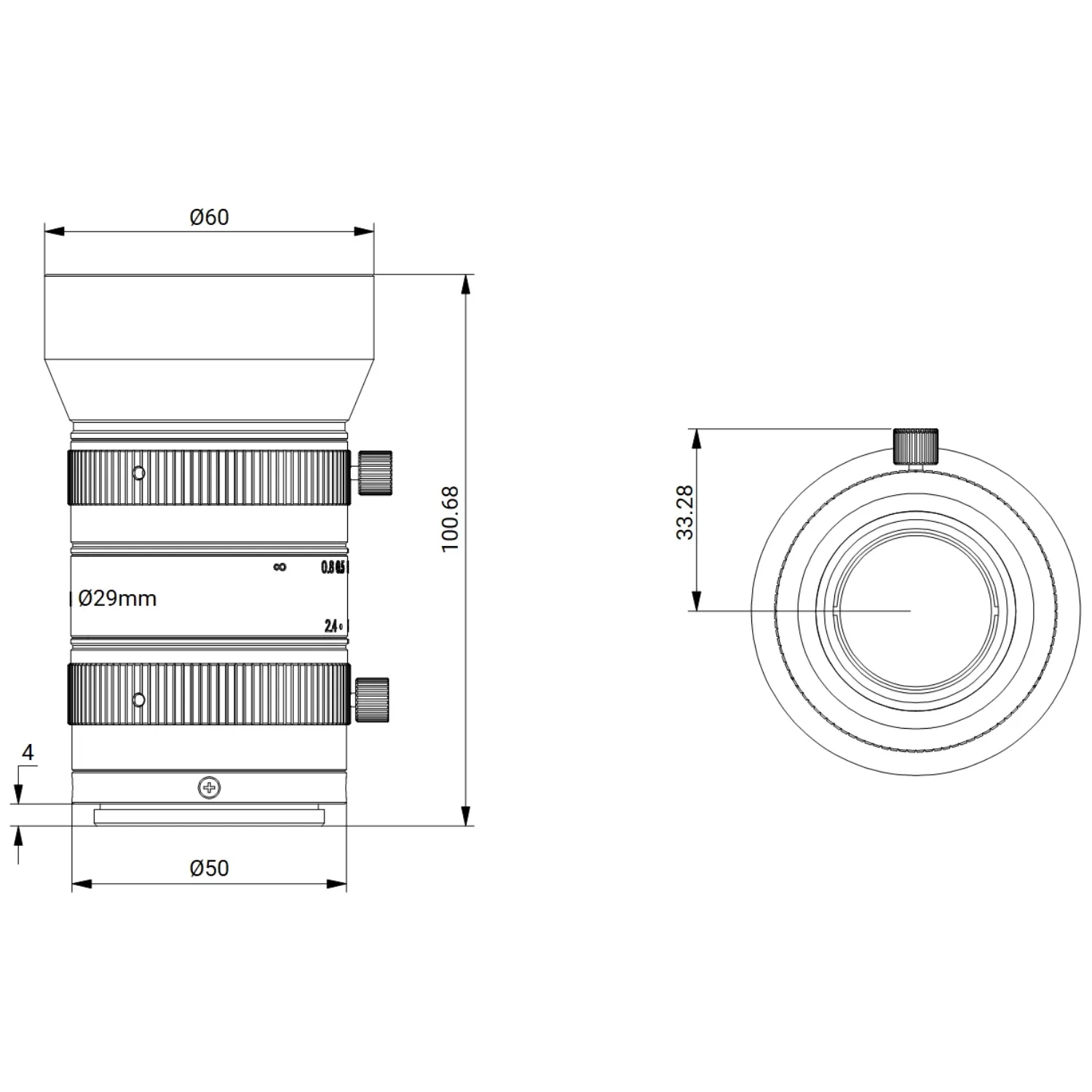 HIKROBOT MVL-AF2524M-M42 25mm F2.4 Full-frame Magnification 0.04~0.18X M42-mount Industrial FA Lens optic industrial lens