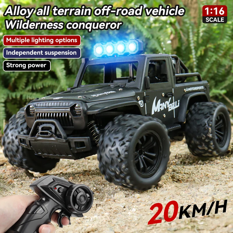 1:16 Remote Control Car Lights and Sound 2.4GHz Remote Control Jeep for Kids All Terrain Off-Road Jeep RC Car Toys Gift for Boys view 5