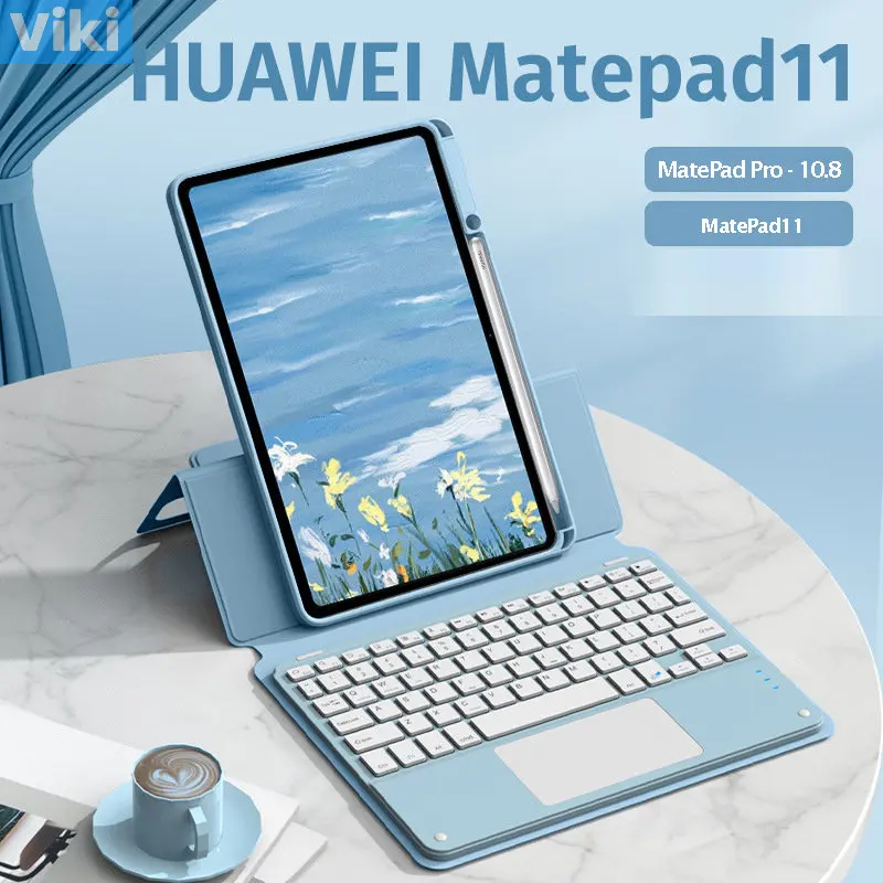 

Чехол для сенсорной клавиатуры Huawei Matepad Pro, 10,8 дюйма, Магнитный смарт-чехол для Huawei Matepad, 11 дюймов, перезаряжаемая клавиатура