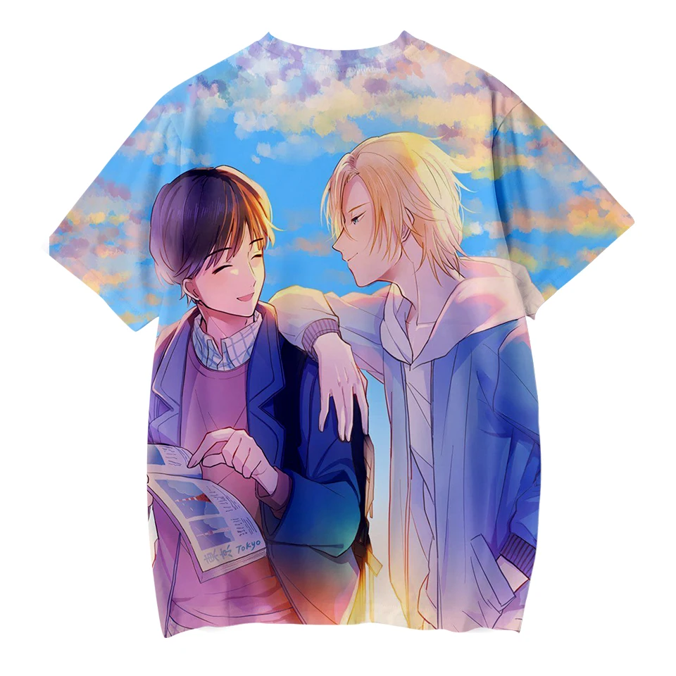 

Creative 3D BANANA FISH Fashion Men's Tshirt Yellow Kpop Tshirts men women Trend Summer Anime Boys And Girls Kids Short sleeved
