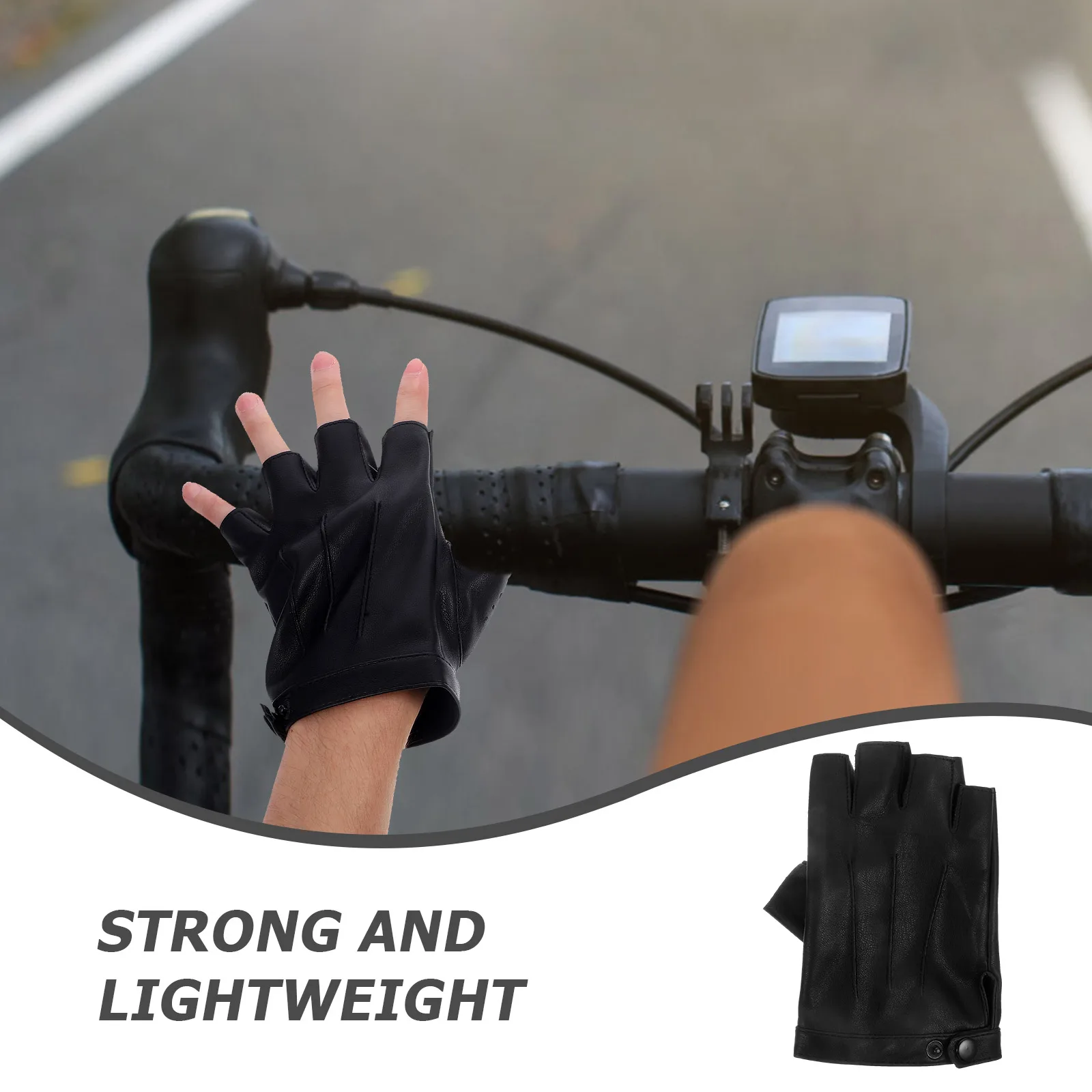 

Cycling Sports Driving Motorcycle Mitts Mountain Bike Pu Half-finger Miss Wear-resistant Riding Comfortable Fishing