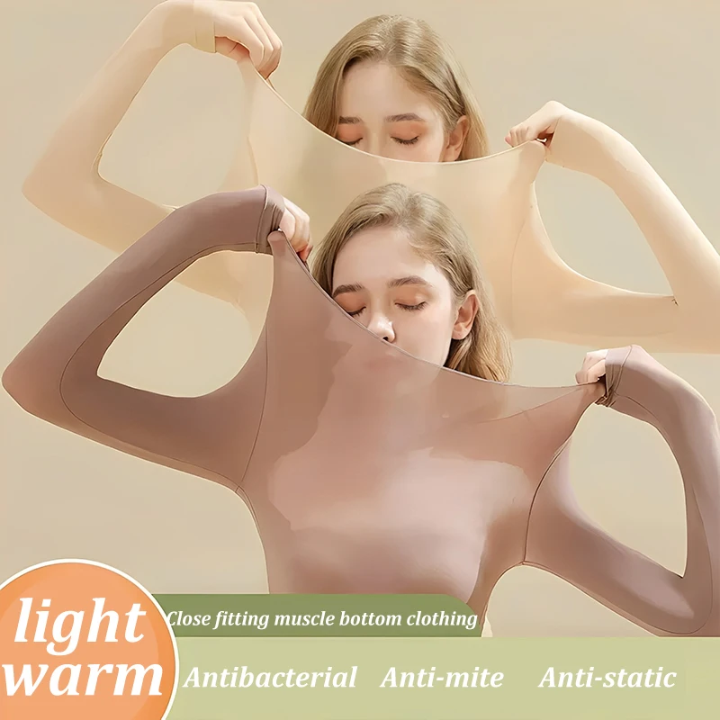 1 Set Sexy Women's Thermal Underwear Winter Clothes Seamless Thick Warm Lingerie Women Thermal Clothing Set Woman 2 Pieces image 2