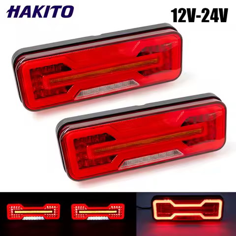 2pcs 12V 24V LED Combination Tail Light Turn Signal Reverse Rear Lamp Waterproof Trailer Truck Caravan Reflector LED Brake light