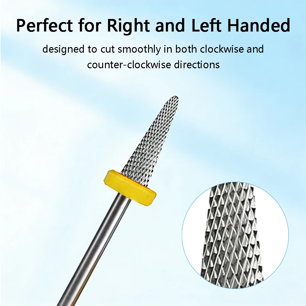 1pc Carbide Tungsten Nail Drill Bit Rotate Burr Milling Nail Cutter Bits Electric Drill Machine For Manicure Pedicure Tools