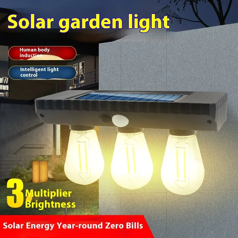 

F5 Wall Lamp Solar Lights Outdoor Wall Light COB Bulb Control Motion Sensor Induction Waterproof Yard Corridor Garden Decoration