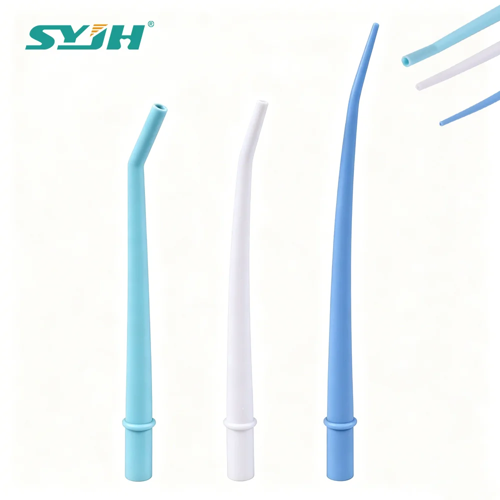 

SYJH Dental 100Pcs/Bag Disposable Elbow Saliva Ejector Aspirator Tube Suction Tip Dentistry Clinic Surgical Aspirator Consumable
