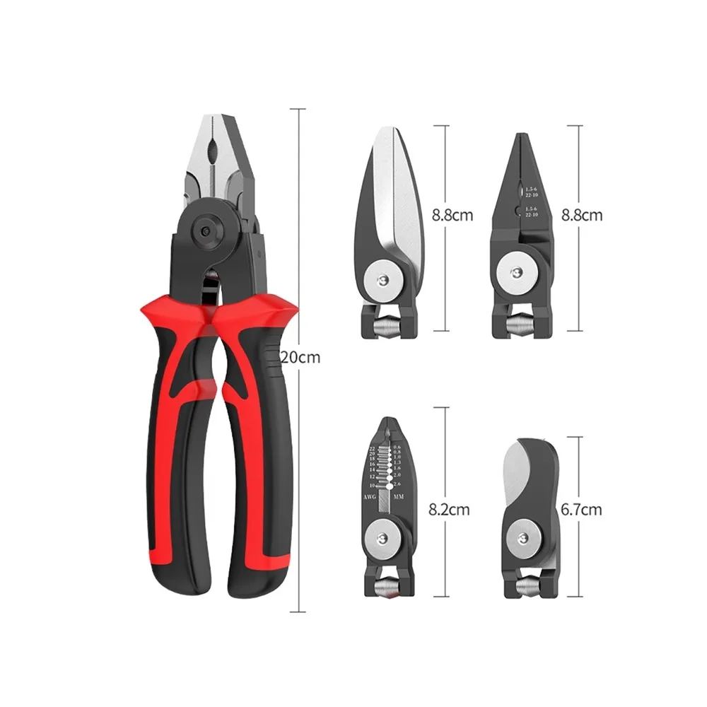 Multifunctional one-to-five replaceable pliers household set, wire pliers, tiger, wire stripping, pliers