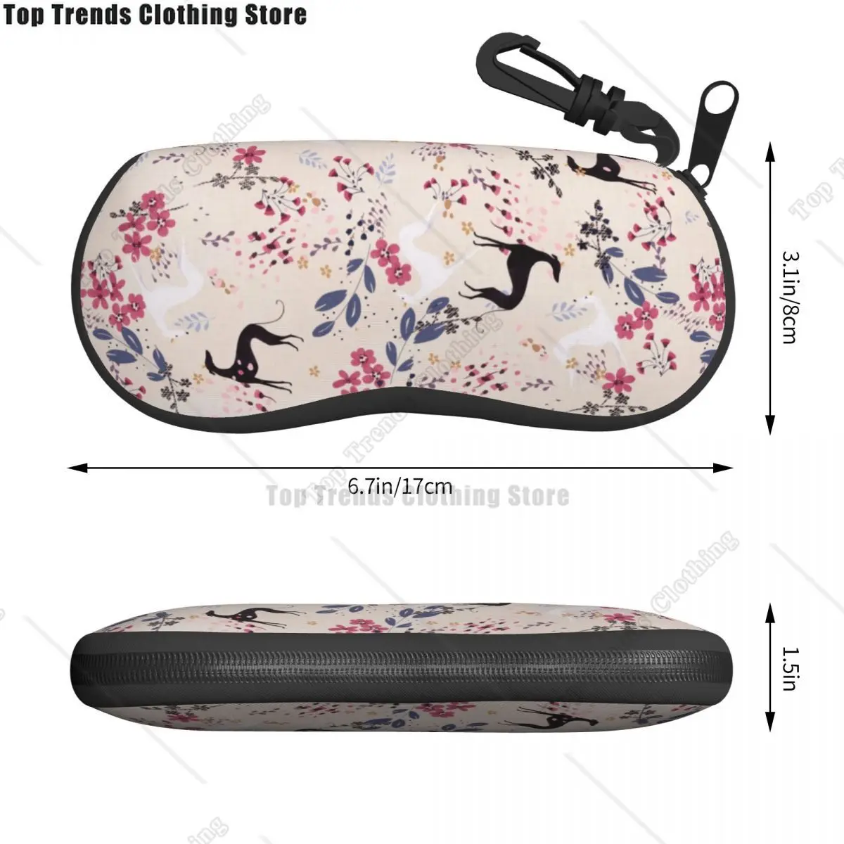 Greyhound Sighthound Flower Love Shell Eyeglasses Case Fashion Animal Whippet Dog Glasses Case Sunglasses Box Pouch