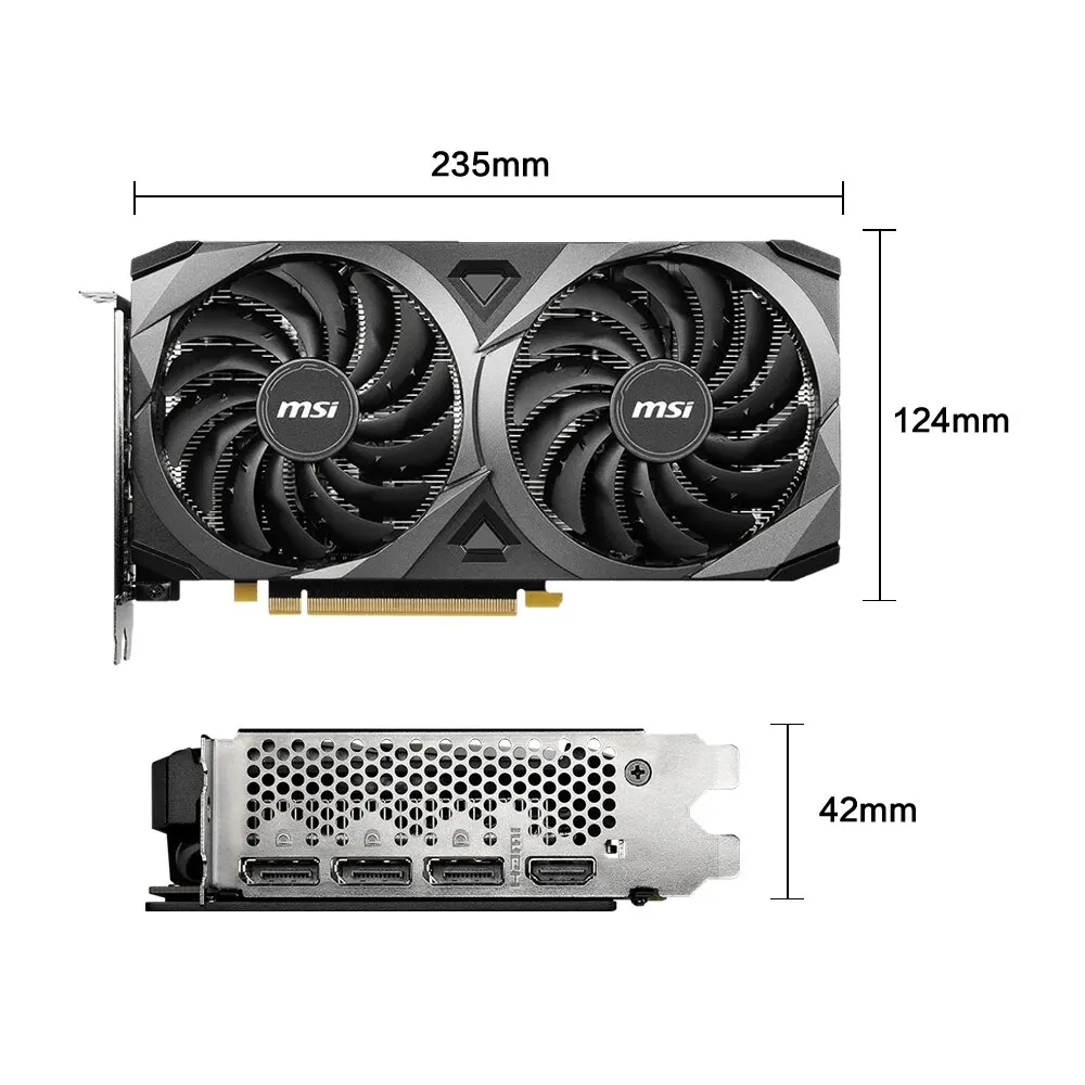 MSI GeForce RTX 3060 VENTUS 2X 12G OC Gaming Graphics Card 12GB GDDR6 192-bit HDMI DP PCI-E 4.0 8Pin Desktop Full New Video Card