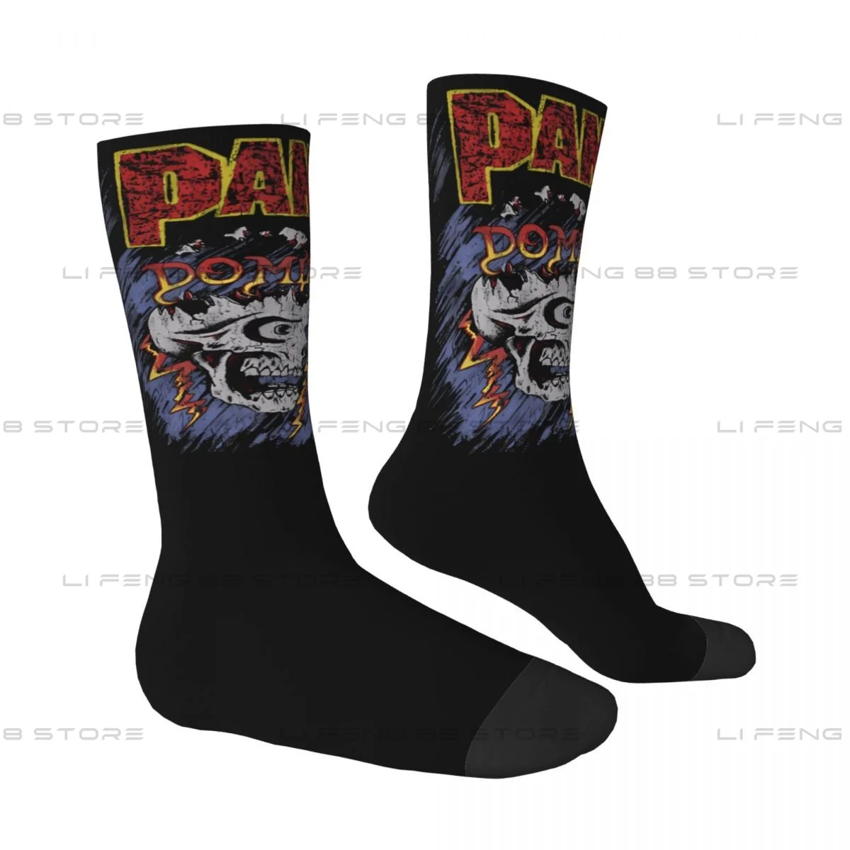 Rock Art Skull Pantera Unisex Winter Socks Hiking Happy Socks Street Style Crazy Sock image 2