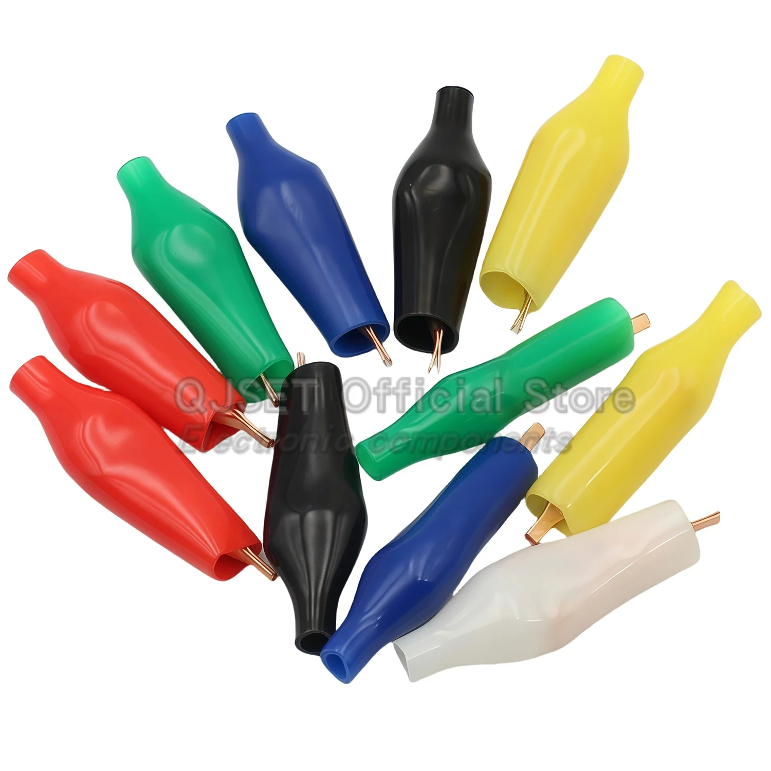 5 Stück 28 mm kleine flache Krokodilklemme aus reinem Kupfer, flache Clips, zahnlos, kleine Kupferklammern, Testklammern, Mantelklammer, Rot, Schwarz, 5 A