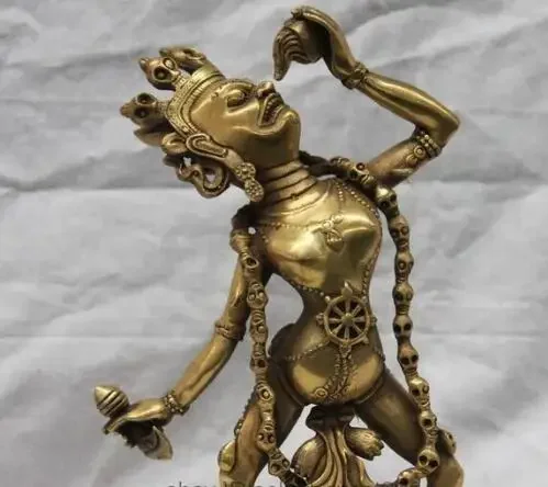 Tibet Buddhist Fane Brass Copper Vajrayogini Vajravarahi Dakini Buddha Statue