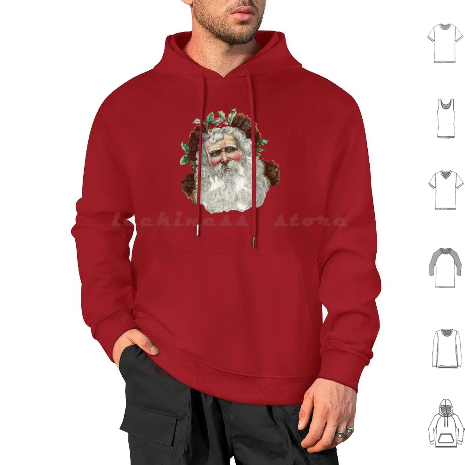 

Vintage Santa Claus 1896 Hoodies Long Sleeve Christmas Santa Claus Father Christmas Saint Nicholas Saint Nick Kris
