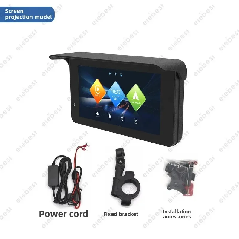 مقاوم للماء دراجة نارية ركوب مسجل جهاز الملاحة Carplay عبر الحدود مع زاوية اطلاق النار 140 درجة #2