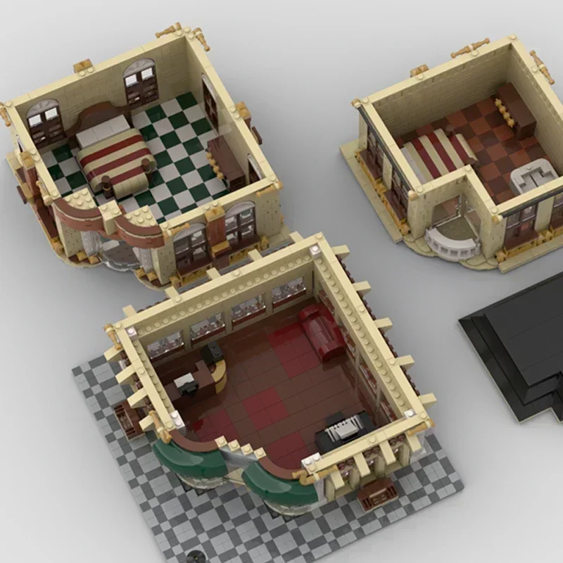 

City Street View Model Moc Building Bricks Luxury Apartment Hotel Technology Modular Blocks Gift Christmas Toy DIY Sets Assembly
