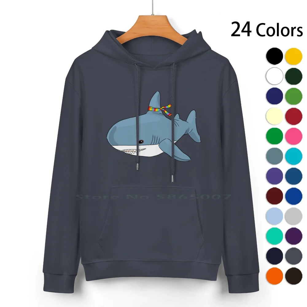 Gay / Lgbtq Pride Pure Cotton Hoodie Sweater 24 Colors Blahaj Bl?haj Shark Pride Gay Rainbow 100% Cotton Hooded Sweatshirt