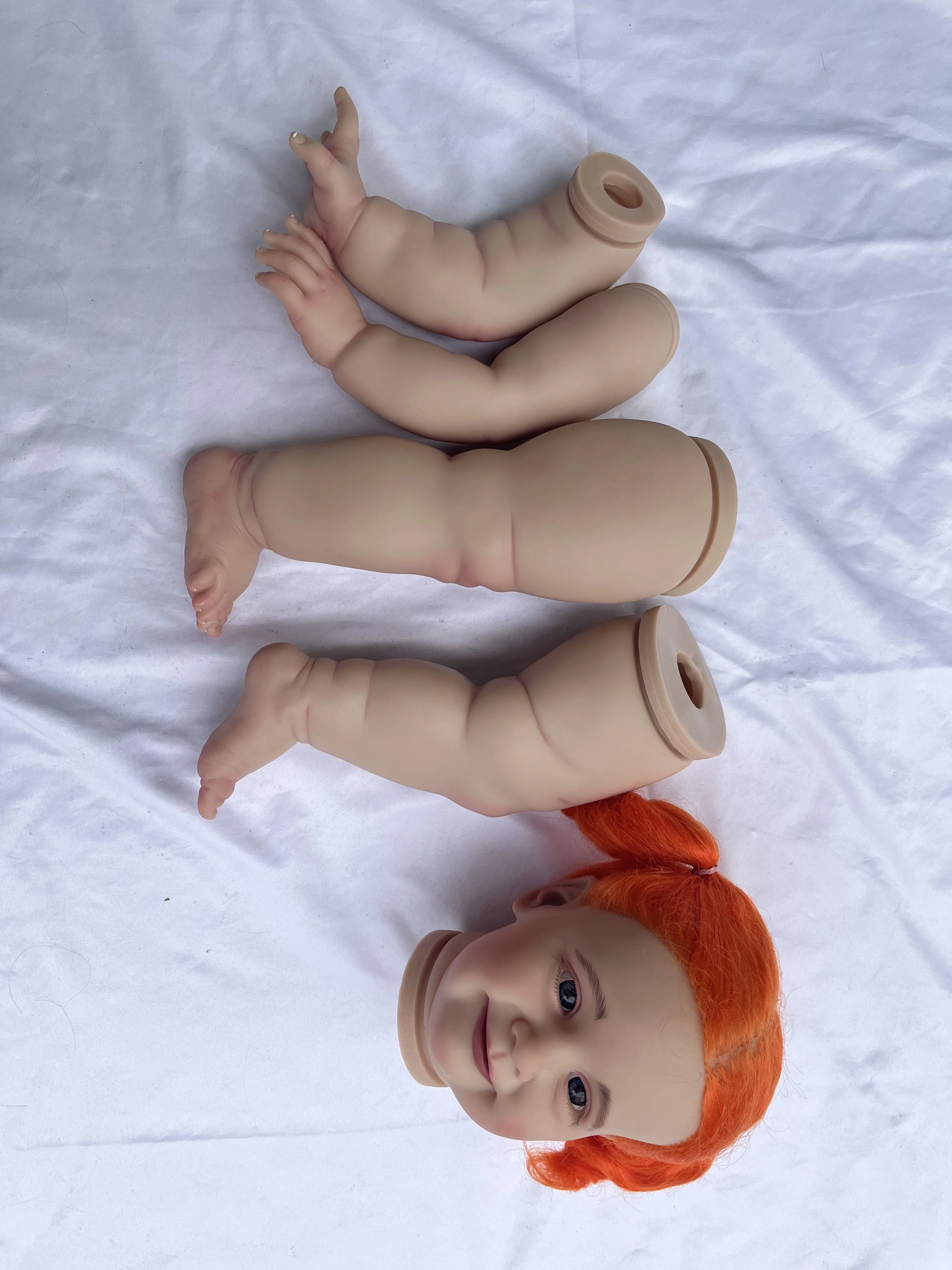 

FBBD Customized Limited Supply 26inch Reborn Baby ZOE With Hand-Rooted Orange Hair Painted Kit DIY Part Christmas Gift