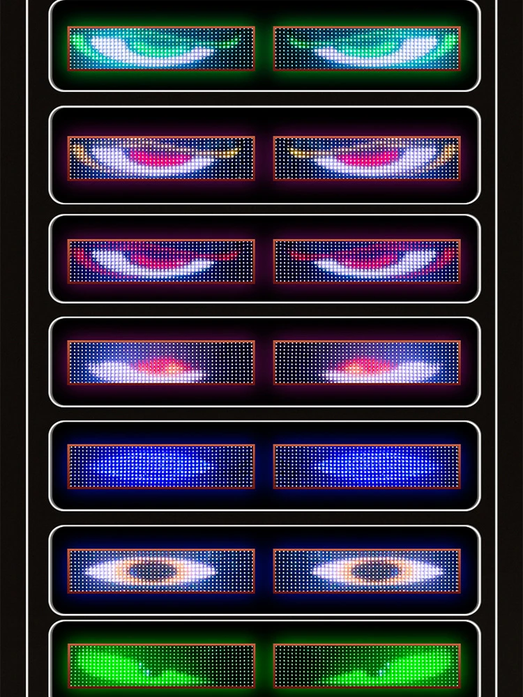 트럭 눈 RGB LED 매트릭스 픽셀 패널, 시가 자동차 사인 애니메이션 리모컨 LED 패널, 유연한 디스플레이 라이트, 12V, 24V