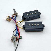 1set Bass Guitar Tone Control Wiring Harness Set for 4 Strings Electric Bass Pickup Active Preamp Circuit Installation