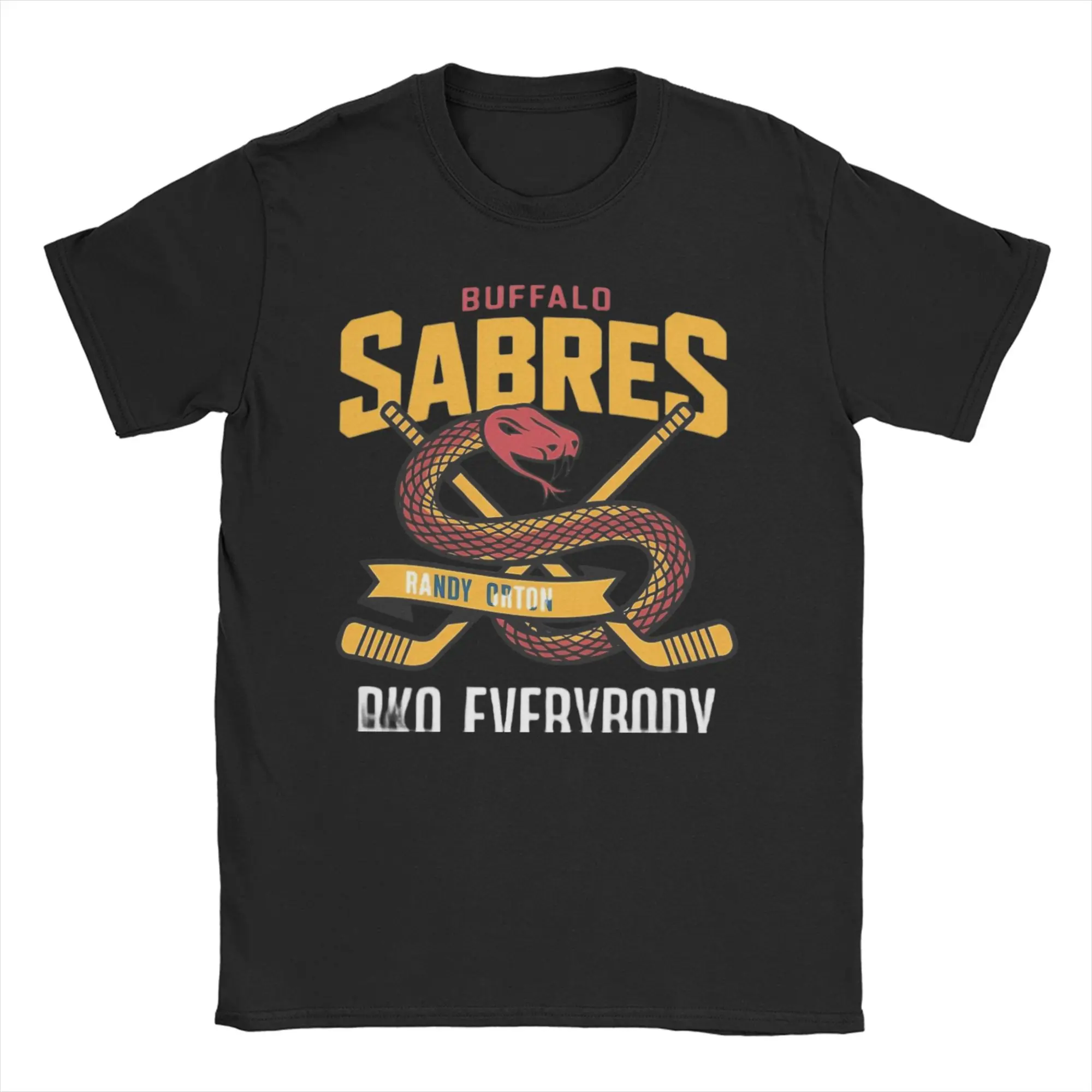 Sabres Randy Orton Rko Camisetas para homens e mulheres, camisetas de algodão com gola redonda, camisetas de manga curta, roupas plus size