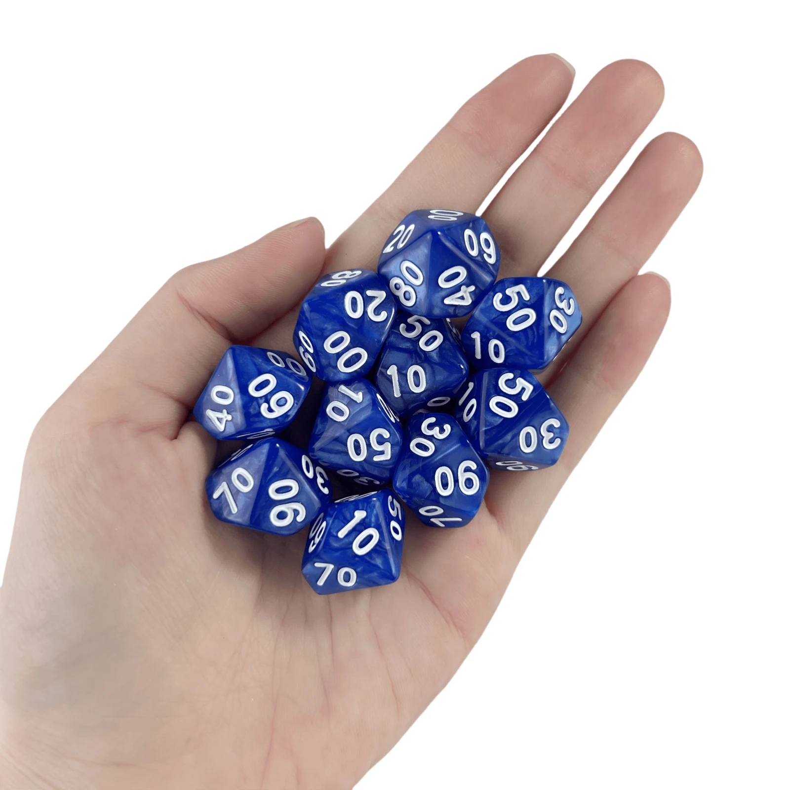 10 قطعة D10(00-90) النرد تأثير الرخام نرد متعدد السطوح للعبة اللوحة DND COC RPG