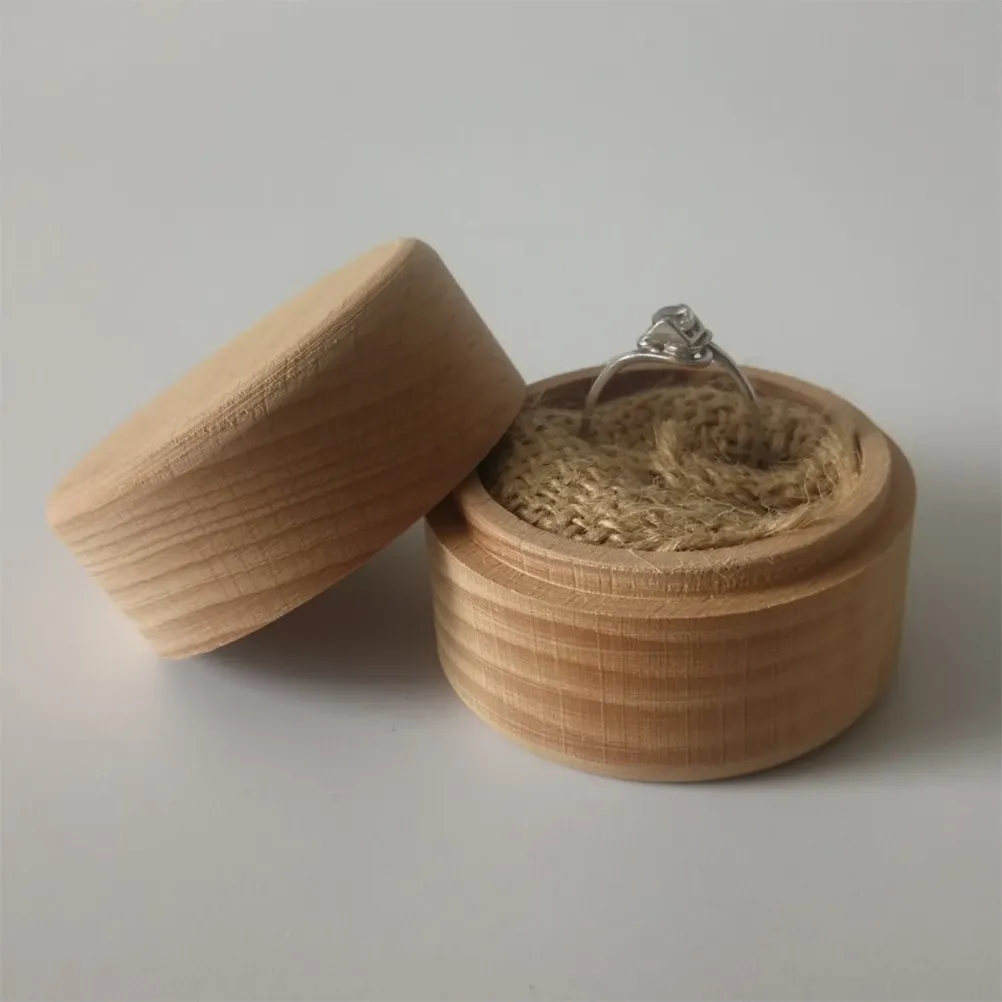 2Pcs Wooden Jewelry Box Set Mini Trinket Storage for Rings Earrings Bracelets Elegant Desk Decor Gift Packaging Wood Jewelry