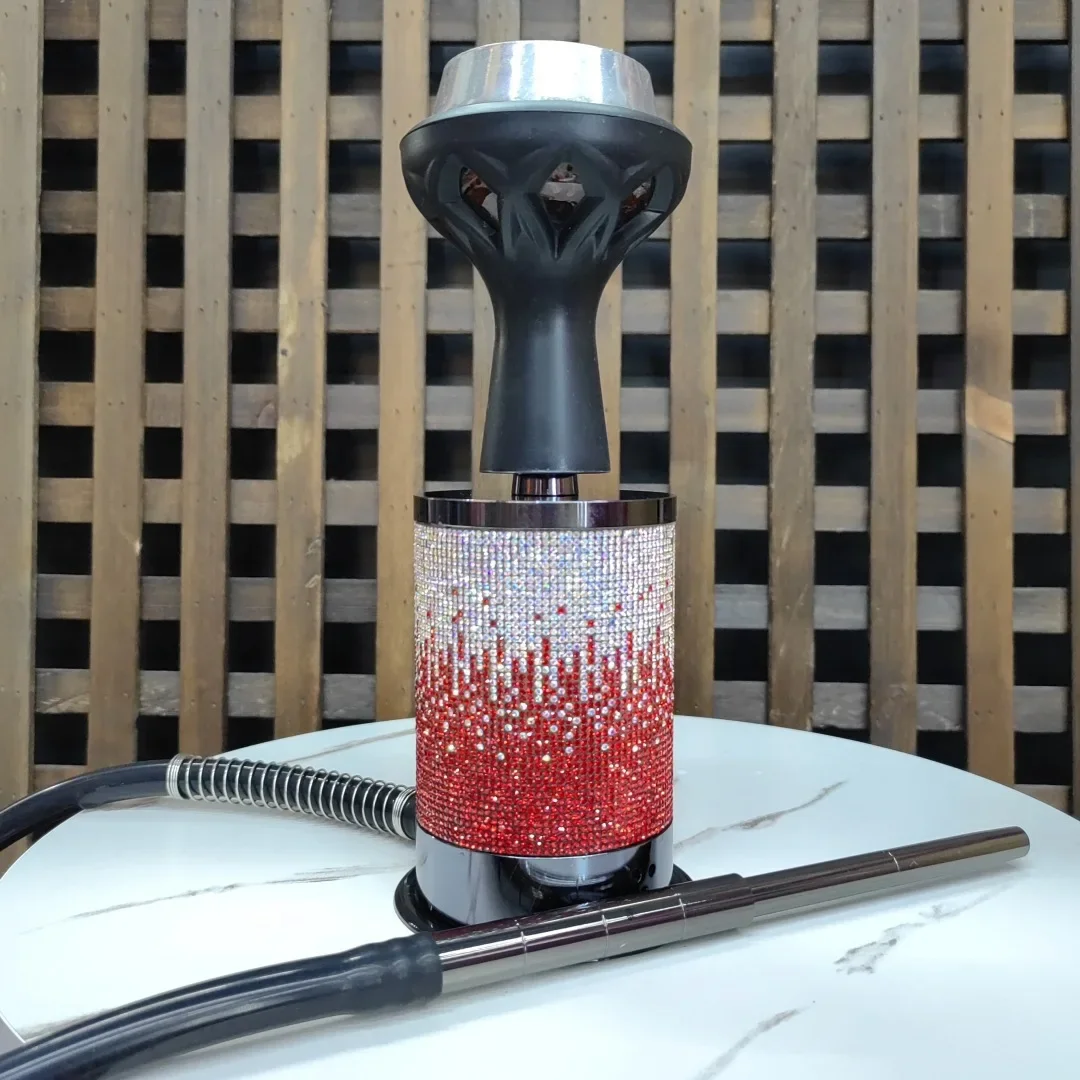 

Portable 23cm Silicone Crystal Bowl Set Compact Shisha Durable Stylish Aluminum Alloy Hookah with Hand