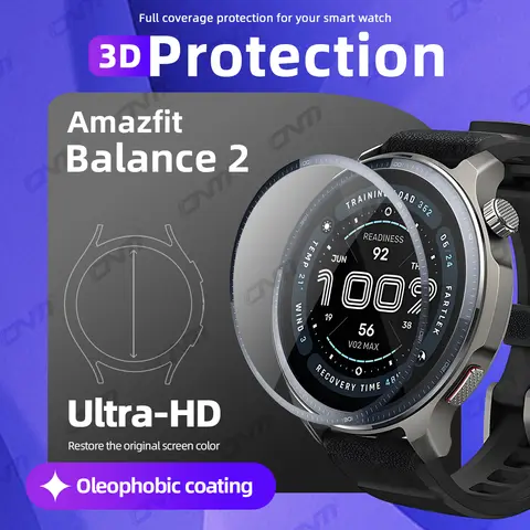 Amazfit Balance 2 화면 보호기용 3D 보호 필름, 풀 커버리지 99% HD 긁힘 방지 버블 프리 액세서리