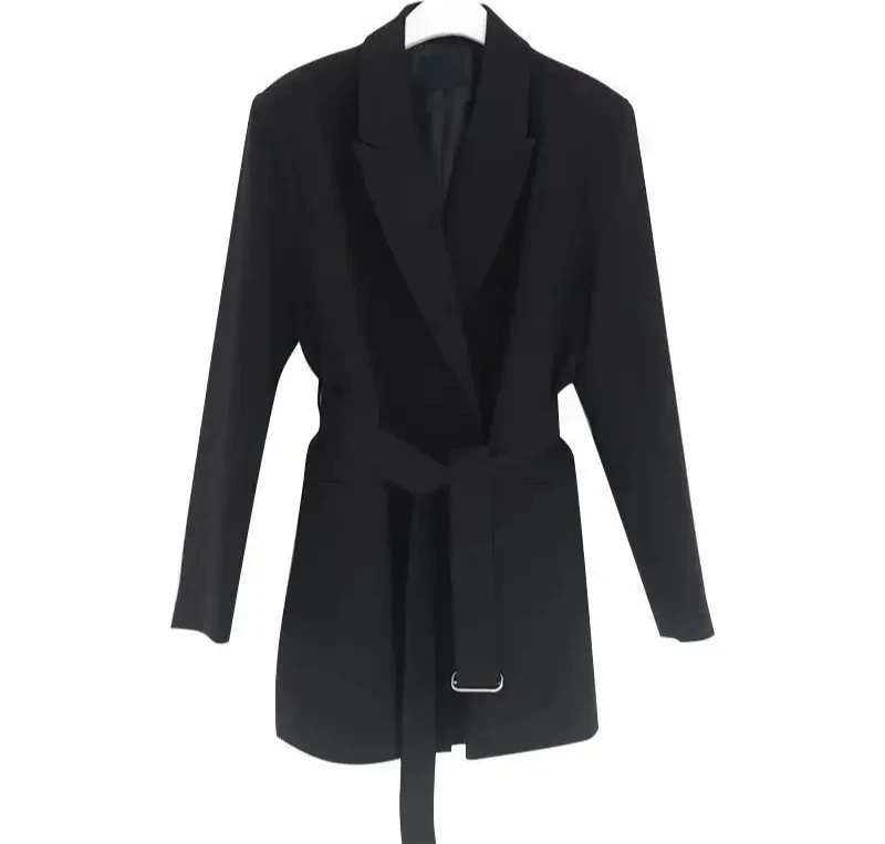 Schicker Vintage-Gürtel im koreanischen Stil für Damen, lässig, I-Anzug, Jacke, langer Mantel