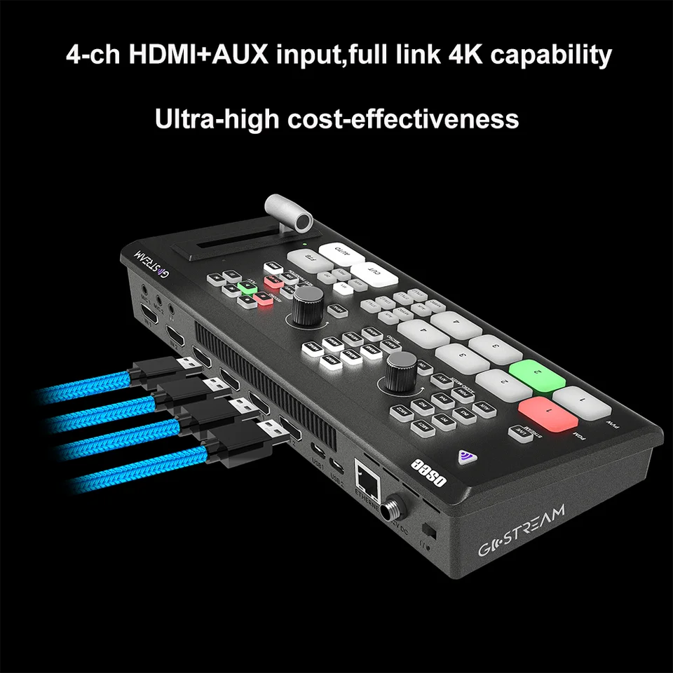 Osee Gostream Deck 4K Video Switcher 4-Ch HDMI 4K60 Input Custom