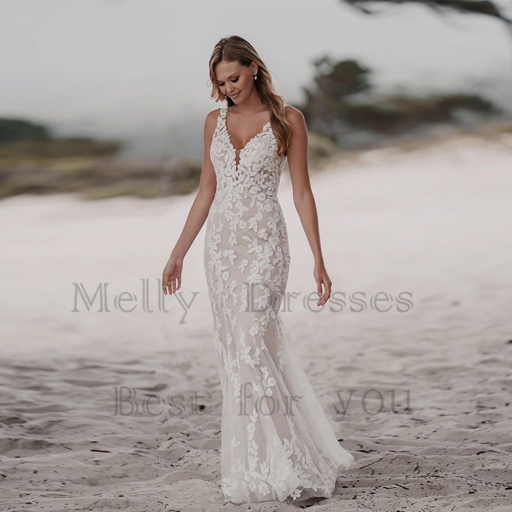 

Charming Spaghetti Straps Wedding Dresses with Lace Sleeveless Bridal Gowns for Women 2024 Summer New Soft Tulle Vestido De 2025