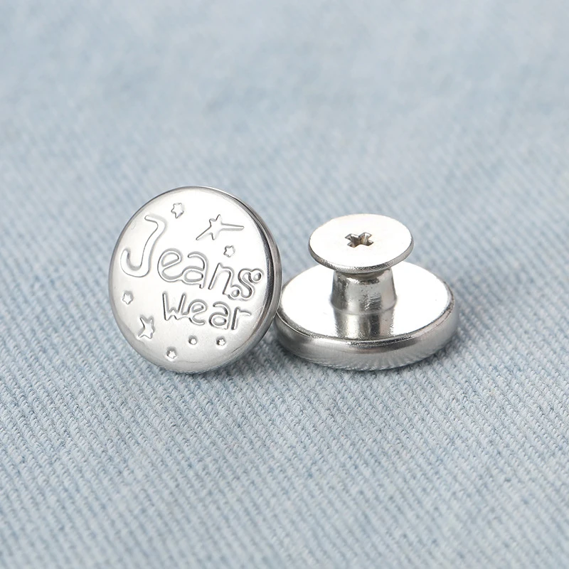 5/10PC Detachable Retro Metal Buttons Snap Fastener Pants Pin for Jeans Retractable Button Sewing-Free Buckles Replacement Combo