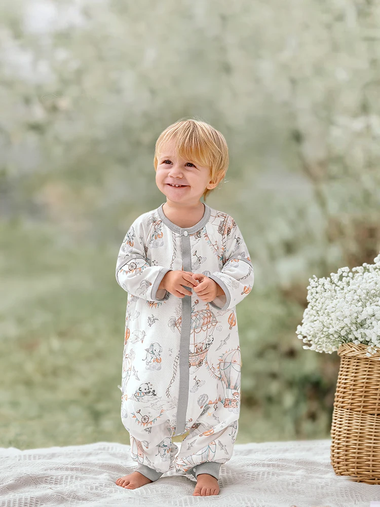 OUYUN Baby Muslin Cotton Sleep Sack Summer Spring - Lightweight Split-Leg Anti-Kick Blanket for Toddlers All Season Use