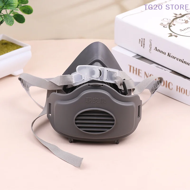 Half Face Dust Mask Respirator Dust-Proof Work Safety Rubber Mask Cotton Filter For DIY House Clean Carpenter Builder Polishing