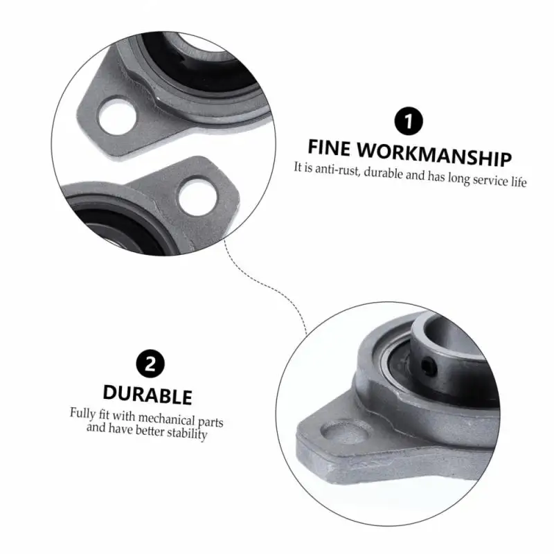 1~3pcs Zinc Alloy Diameter 8/10/12/15/17mm Bore Ball Bearing Pillow Block Mounted Support FL000 FL001 FL002 FL003 FL08 - view 6