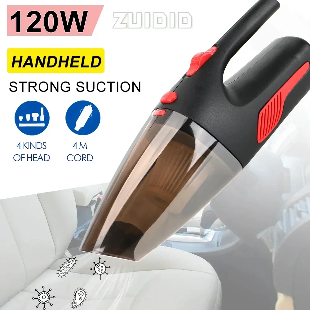 120W 12V 5000PA Portable Handheld Car Vacuum Cleaning Machine Super Suction Wet/Dry Dual-Use For Car Cleaner Home Appliance 2023