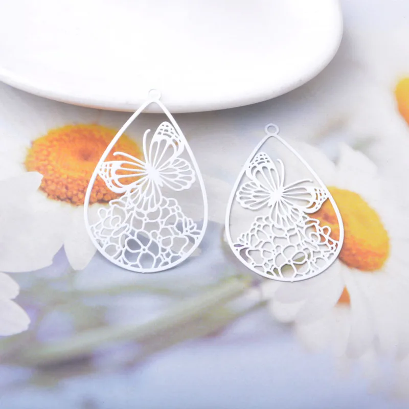 20 Stück AB7870 Messing-Schmuckanhänger, hellgoldene Schmetterlinge, bunte Schmetterlinge, Anhänger für DIY-Ohrringe und Halsketten für Damen – Detail 7
