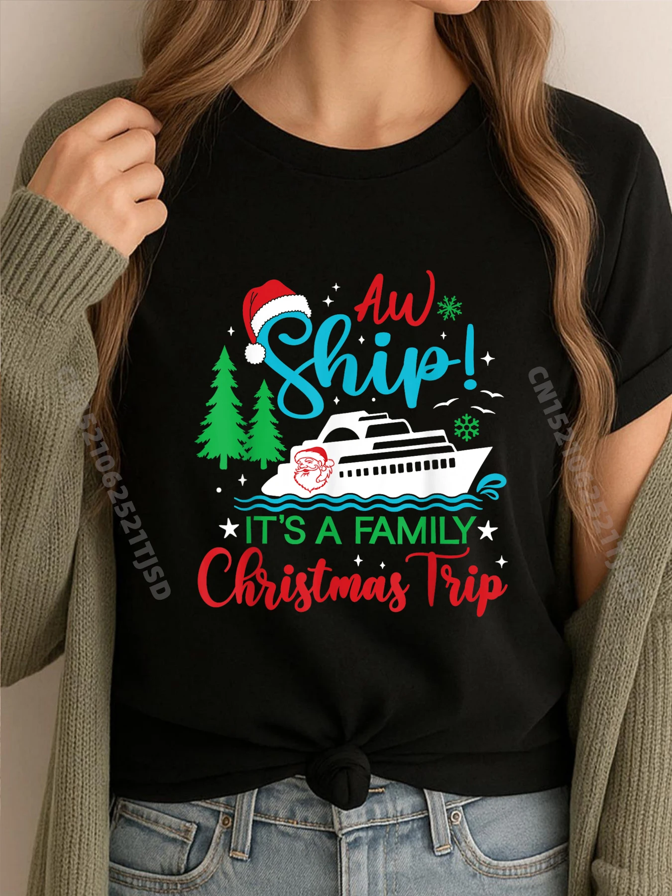 

Aw Ship It A Christmas Cruise Trips Одинаковая брендовая одежда для всей семьи Роскошная футболка с национальным флагом