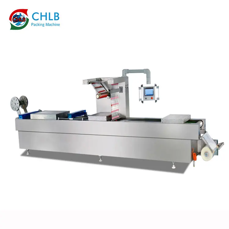 Automatic Meat Frozen Food Vacuum Packaging Machine Continuous Stretch Film Thermoforming Vacuum Packaging Machine