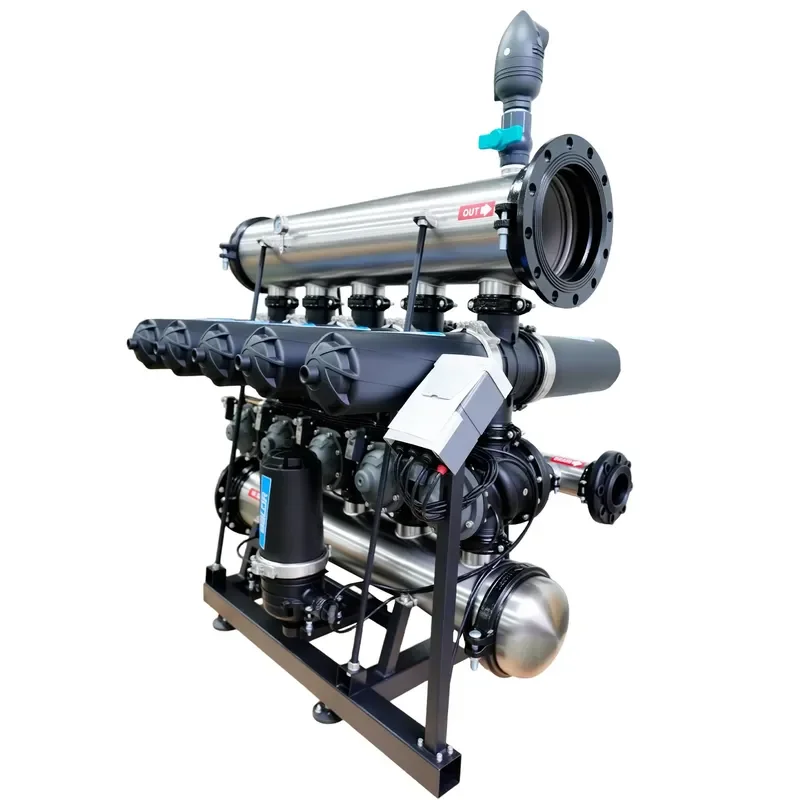 for Automatic 4 Inch 5 Station Water Filter New Model Irrigation Filtration System High Flow Purifier for Garden Farm Use